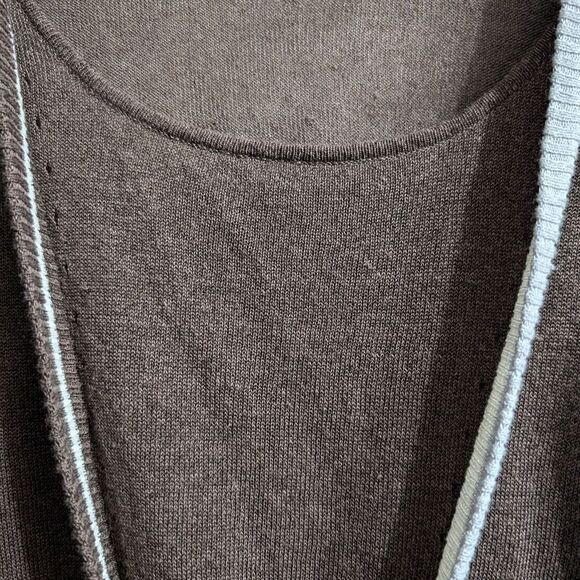 Dolce Cabo linen blend mocha brown top size L - Picture 7 of 10